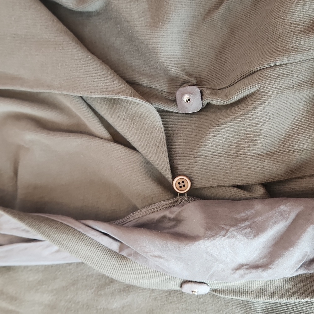 BRUNELLO CUCINELLI Grey Thin Ribbed Front Closure Cardigan, size L - Picture 6 of 16